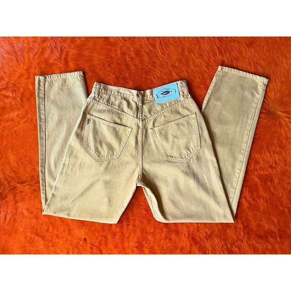 90s vintage Pepe yellow jeans button fly loose fit high waist 30W 1990s - Picture 1 of 9